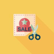 shopping sale coupon flat icon with long shadow eps10 N57