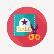 shopping sale coupon flat icon with long shadow eps10 N59