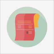 shopping credit card bill flat icon with long shadow eps10 N34