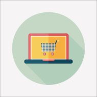 online shopping flat icon with long shadow eps10 N71
