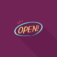 shopping store sign flat icon with long shadow eps10 N113