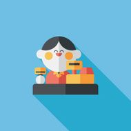 shopkeeper flat icon with long shadow eps10 N12