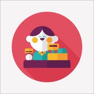 shopkeeper flat icon with long shadow eps10 N13