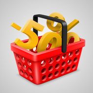 vector red basket Bargain