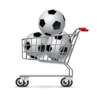 Football in shopping cart