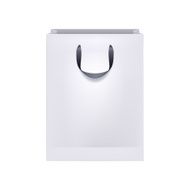 Blank white paper bag with black handles
