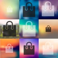 bag icon on blurred background N4