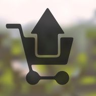 shopping icon on blurred background