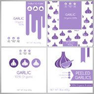 Garlic labels set