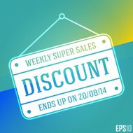 Business Discount Sales Banner Vector Elements Hanging Market Board Illustration