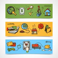 Internet shopping sketch banner N2