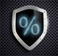 metal shield which shows the percent sign