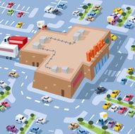 Mall with Parking Lots