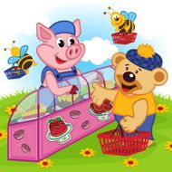 pig seller of cakes
