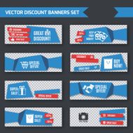 Discount banners blue origami set