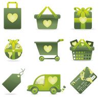 Green ecommerce icons