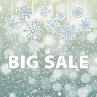 Winter sale background banner and snow Christmas New year Vector N6