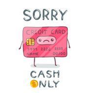cute cartoon hand drawn credit card character