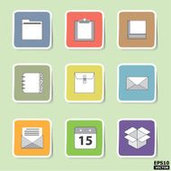 Business and interface paper icons or symbols set -eps10 vector N2