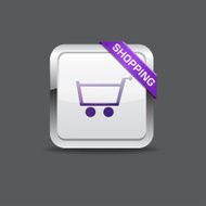 Shopping Cart Round Vector Button Icon
