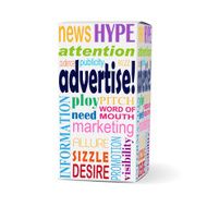 advertise word on product box