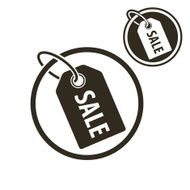 Tag with sale word retail theme icon