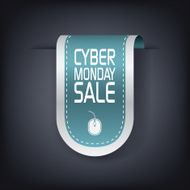 Cyber Monday sale vertical ribbon element for websites advertisement N2