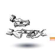 Bank icon hand drawn illustration N7