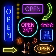 Glowing Neon Lights for Open Signs