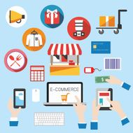 Internet shopping web element vector illustration