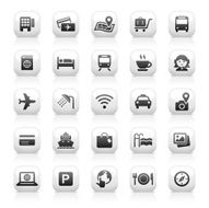 White Button Icons Set N20