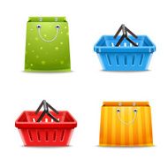 Shopping baskets and bags