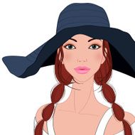 beautiful girl with big hat N2