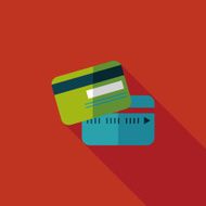 credit card flat icon with long shadow N6