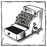 Cash Register in retro style