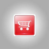 Shopping Square Vector Red Web Icon Button