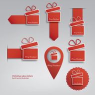 Collection of Christmas red sale labels