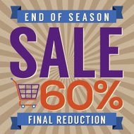 60 Percent End of Season Sale Vector Illustration N2
