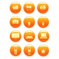Happy Electronica buttons icons internet communication illustration