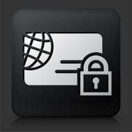 Black Square Button with Secure Credit Card N2