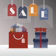 SALE hanging tags - with gift bag and boxes