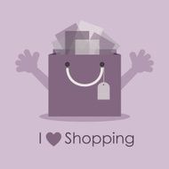 Cute smiley gift bag with open hands