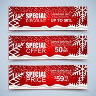 Christmas collection sale banners Winter sale New year