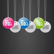 Set of colored tags for sale N4