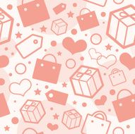 Present heart and shopping texture