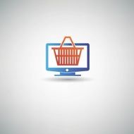 On line Shopping symbol vector