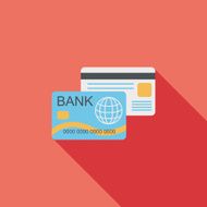 credit card flat icon with long shadow N8
