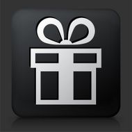 Black Square Button with Present