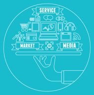 Line concept of media market service