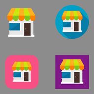 Flat Shop Store icons
